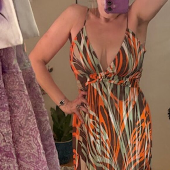 Ramy Brook Silk Palm Leaf Print Dress, Sz 8, $495 - Picture 9 of 11